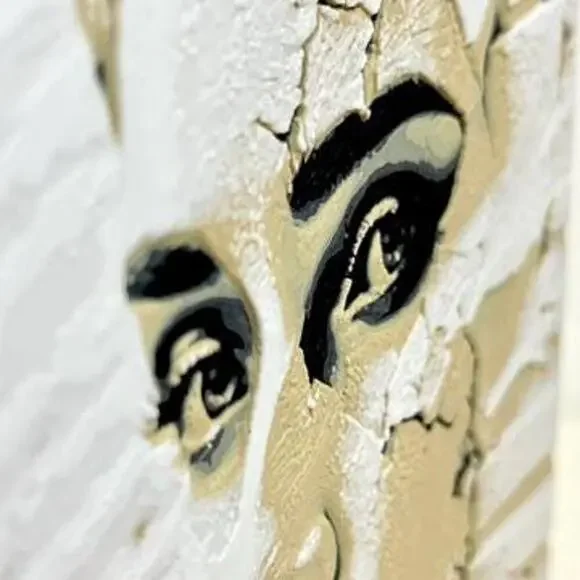 Woman in the Wall, Cracked Face Wall Art, Surreal Portrait Wall Decor - Picture 3 of 9